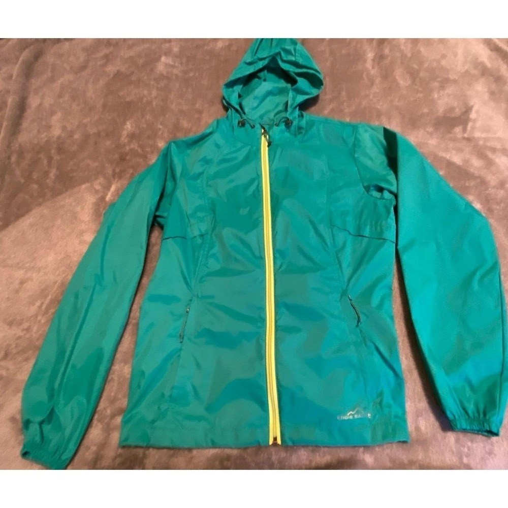 Eddie Bauer Jacket Women Medium Rain Wind Coat Lightweight Outerwear s5